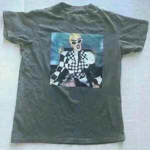 Cardi B distressed grey t shirt size xs